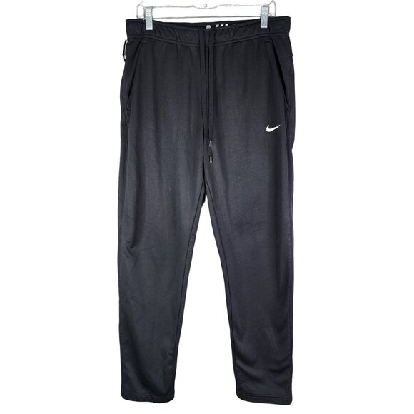 Mens Black Nike Therma-Fit Jogger Sweatpants Fleece Hi Rise Size L - Picture 1 of 13